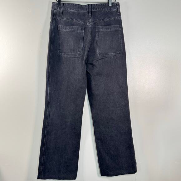 A.L.C. Hayden High Rise Seamed Wide Jeans Washed Black Cotton Womens Size 29 - Picture 6 of 10
